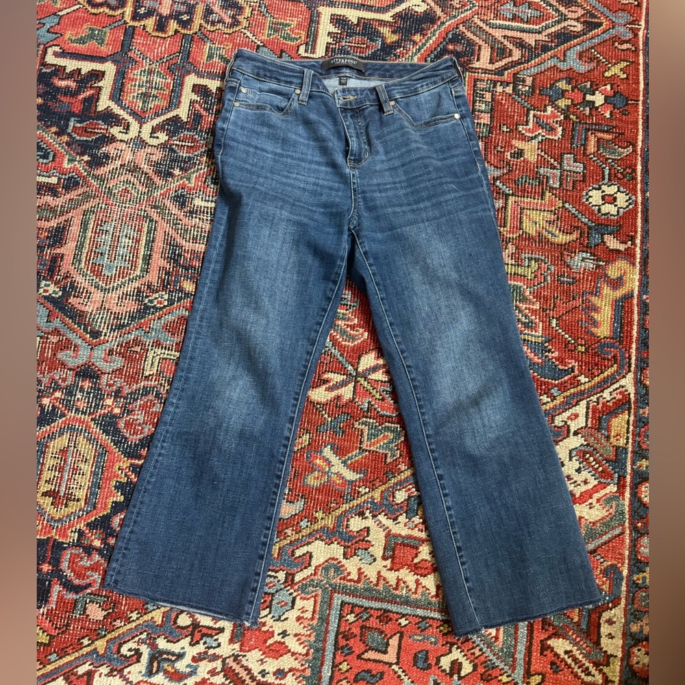 Liverpool - Hannah Crop Flare style - Women's Blue Jeans
